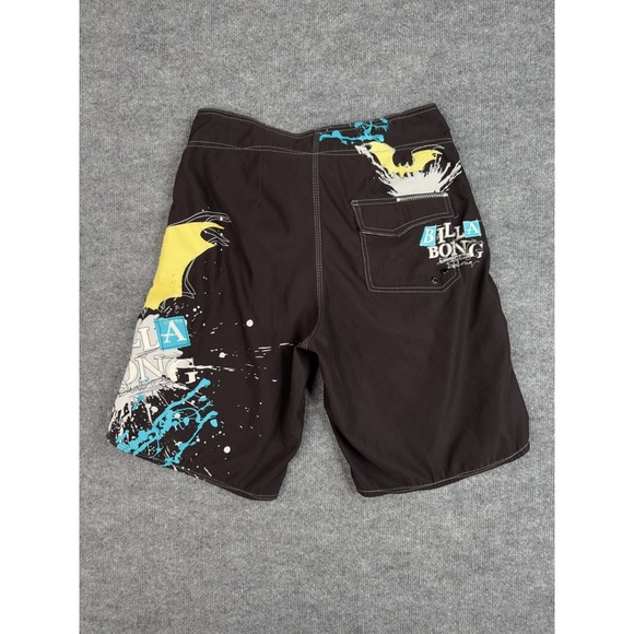 Billabong Graphic Rare Halloween Boardshorts Goth Bat Sz 33 Black Surf Swim Y2K - Picture 16 of 16